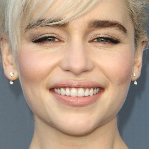 Emilia Clarke Makeup: Beige Eyeshadow, Black Eyeshadow & Nude Lipstick ...