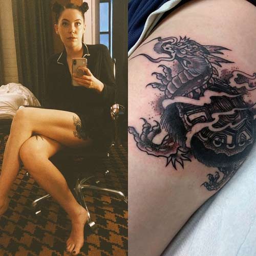 Dragon tattoo on the left thigh  Tattoogridnet