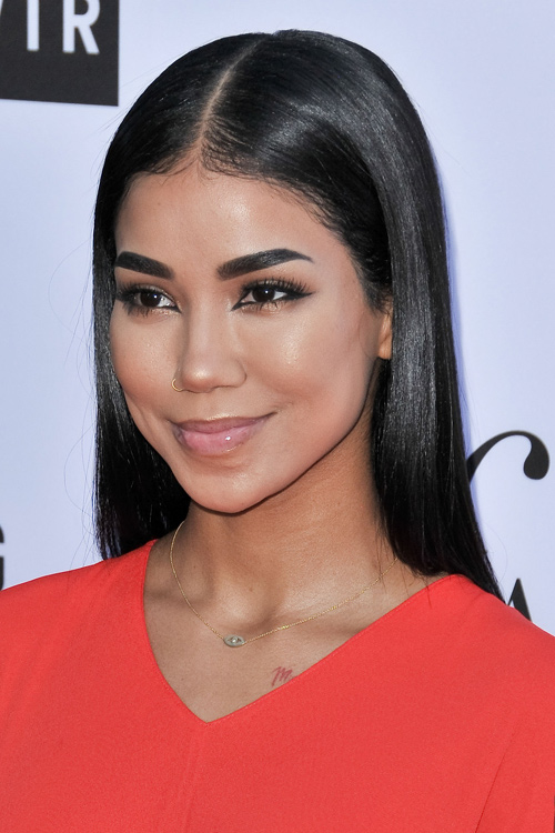 Jhené Aiko Straight Black Flat-Ironed Hairstyle | Steal Her Style