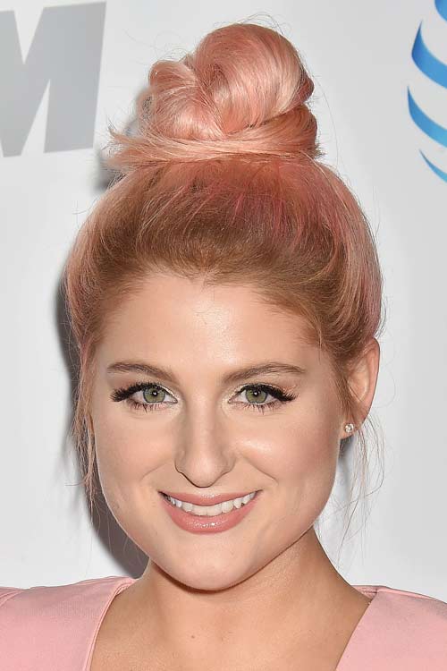 Meghan Trainor Straight Light Brown All-Over Highlights 