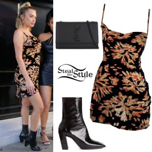 Anastasia Karanikolaou: Floral Print Dress, Black Boots | Steal Her Style