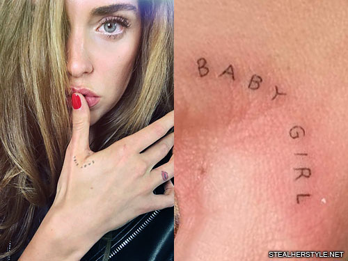 Chiara Ferragni Writing Back Of Hand Tattoo Steal Her Style