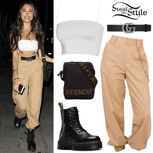 white cropped cargo pants