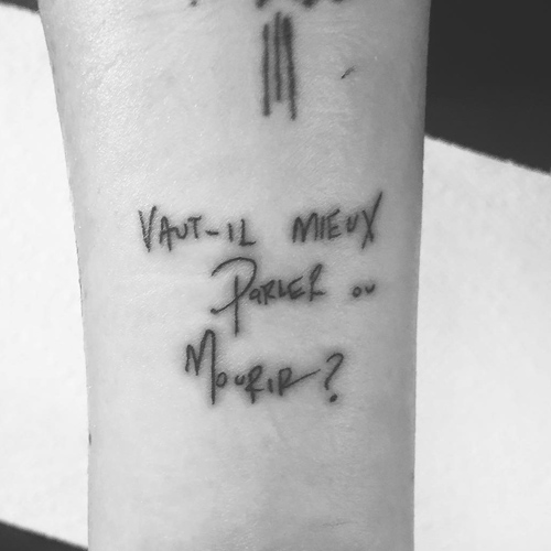 French Quotes Tattoos Sketches QuotesGram