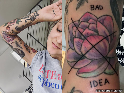 Rose and web on elbow by  Broken Lantern Tattoo Studio  Facebook