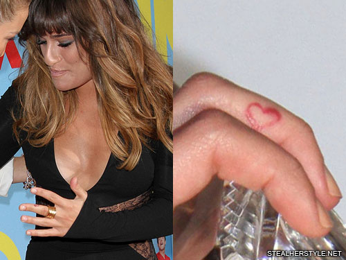 Lea Michele Heart Finger Tattoo Steal Her Style