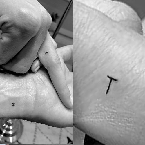My husband first letter tattoo on my finger with a heart   Tattoo  lettering Initial tattoo Tattoos