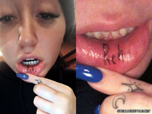In August 2018, Noah Cyrus got matching lip tattoos with her friend Lucas M...
