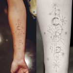 Olivia Wilde Galaxy Print, Star, Star and Crescent Forearm Tattoo ...
