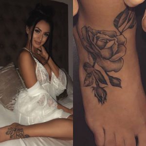 Sahlt - Alycia Tyre Rose Foot Tattoo | Steal Her Style