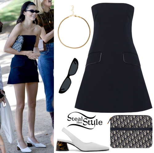 Kendall Jenner: Black Mini Dress, White Pumps