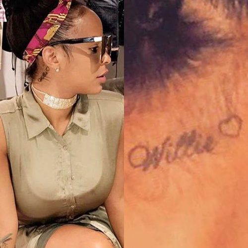 Alexis Skyy Heart Name Writing Behind Ear Tattoo Steal Her Style