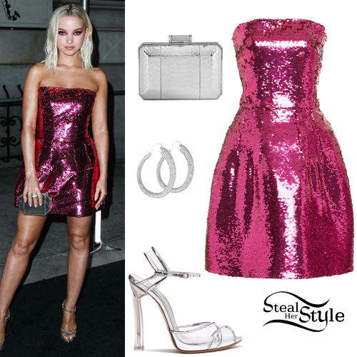 pink sequin outfit