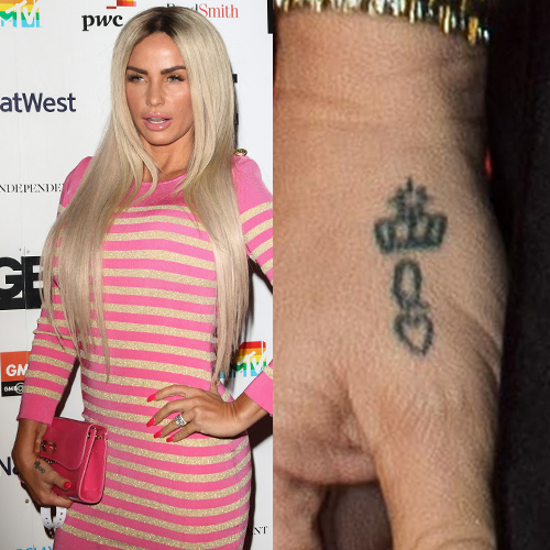 Katie Price Crown Back of Hand Tattoo | Steal Her Style