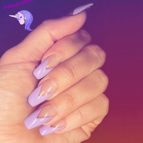Womans hands with trendy lavender manicure.... - Stock Photo [80711358] -  PIXTA