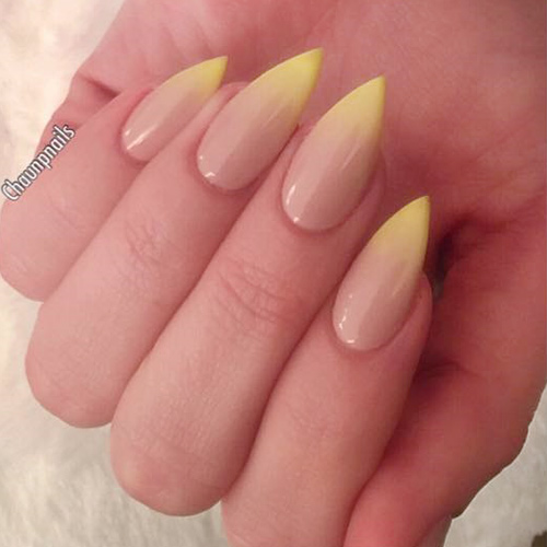 light yellow ombre nails