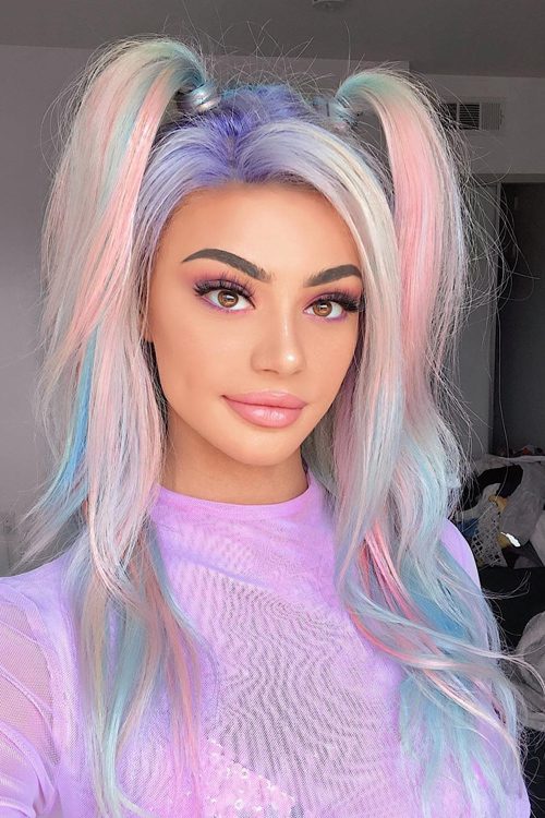 138 Hairstyles with Purple Highlights Highlights | Steal Her Style