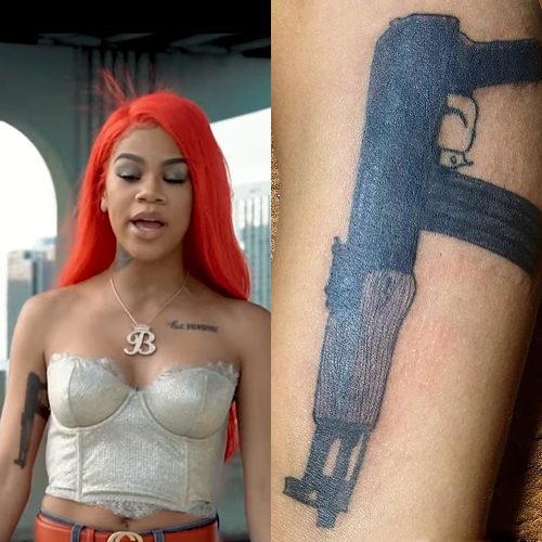 Rihanna Gets a Gun Tattoo
