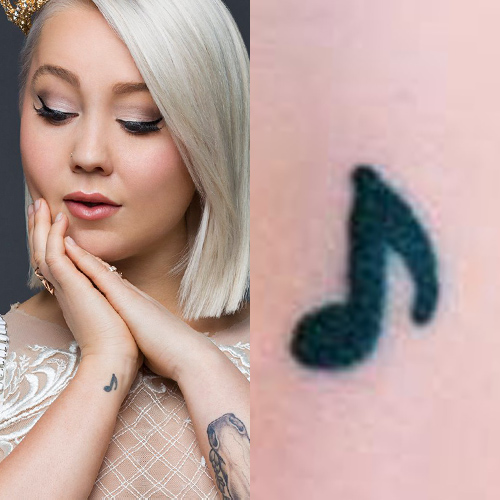 16th note, music note tattoo, small wrist tattoo, tiny tattoo | Small wrist  tattoos, Music tattoo designs, Music note tattoo