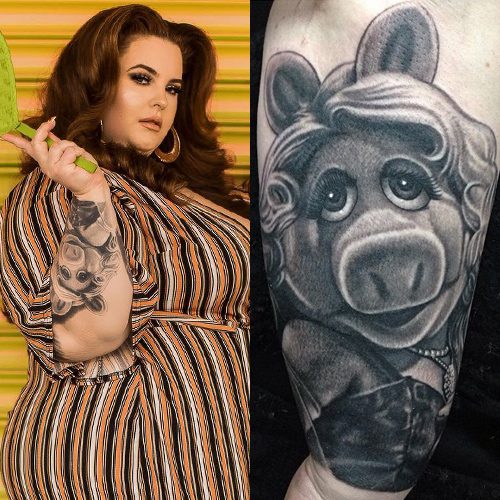 misspiggy tattoo blackandwhite piggy pig muppets  Miss Piggy And  Kermit Tattoos HD Png Download  Transparent Png Image  PNGitem