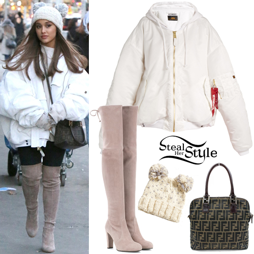 ariana grande white boots