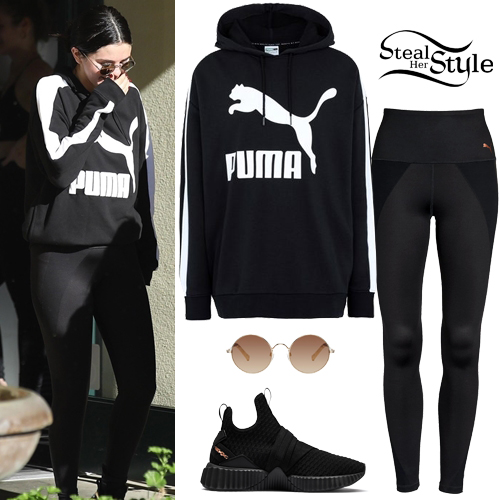 Selena Gomez Black and White Puma Leggings December 2018