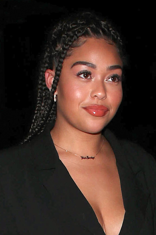 Jordyn Woods Straight Black Mini Braids Hairstyle Steal Her Style