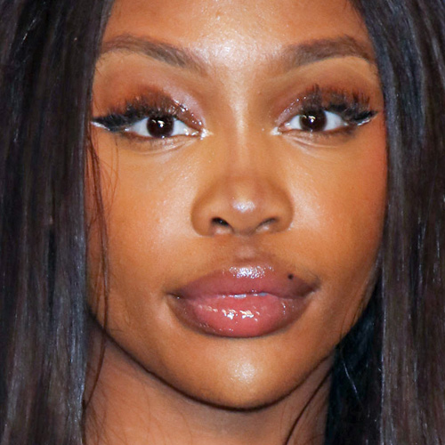 SZA Makeup: Black Eyeliner, Brown Eyeshadow, White Eyeshadow & Clear ...