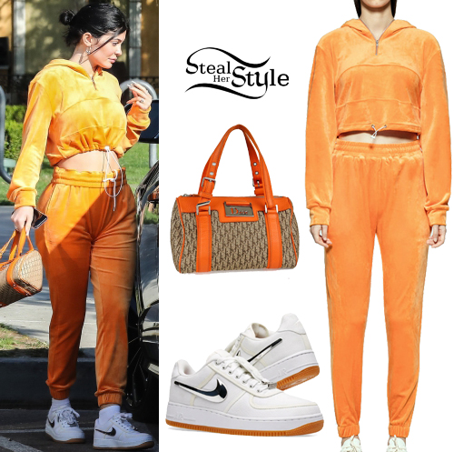Kylie Jenner: Orange Tracksuit, White ...