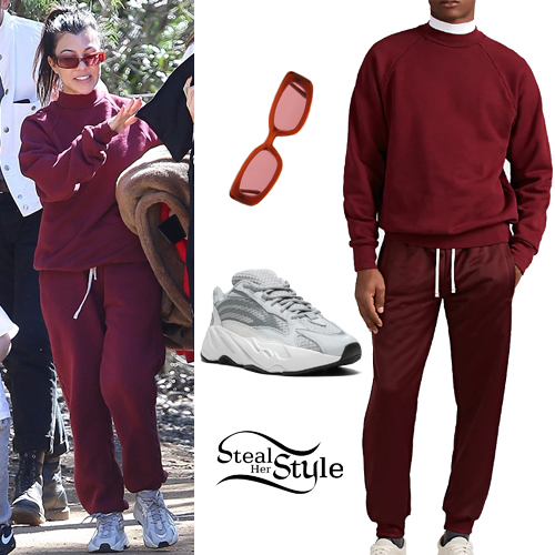 burgundy sweatsuit