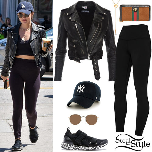 Lucy Hale Leggings and Adidas Ultraboosts