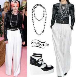 Kristen Stewart: Distressed Crop Tee, Pink Pants | Steal Her Style