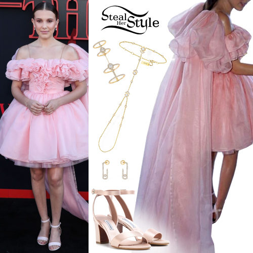 RODARTE — Millie Bobby Brown wears a Custom Rodarte Pink