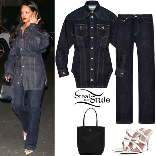 Rihanna: Denim Jacket and Jeans | Steal 