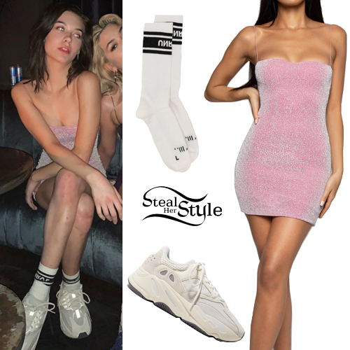 Amanda Steele: Pink Mini Dress, Reflective Sneakers