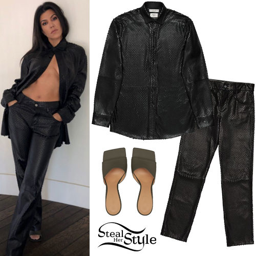 Kourtney Kardashian rocks low neck top paired with black leather pants on  day out in LA - Photos,Images,Gallery - 68447