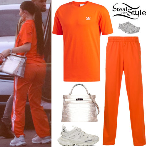 orange adidas outfit