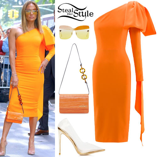 Jennifer Lopez: Orange Dress, Clear 