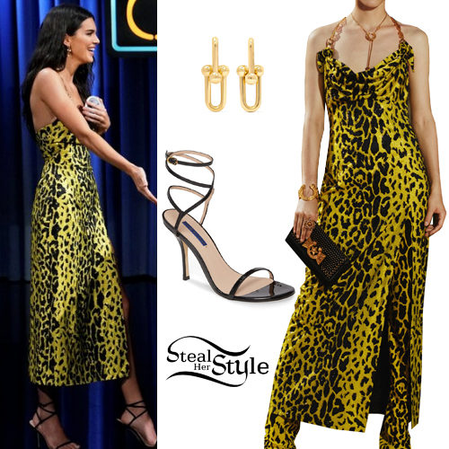 yellow dress with leopard shoes