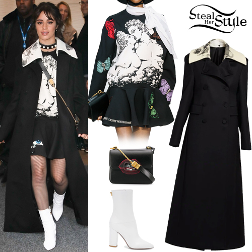 Camila Cabello: Black Coat, White Boots | Steal Her Style