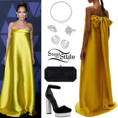 yellow black gown