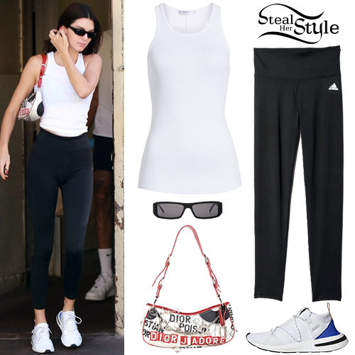 Kendall Jenner: Black Tank Top and Pants