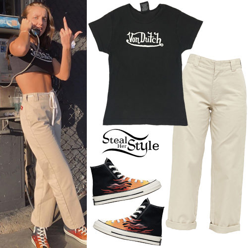 Emma Chamberlain Styles Baggy Dad Jeans