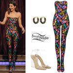 Kendall Jenner: Printed Jumpsuit, PVC Sandals | Steal Her Style