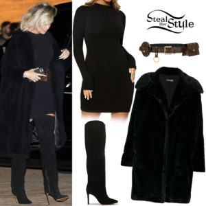 Khloe Kardashian: Faux Fur Coat, High Boots | Steal Her Style