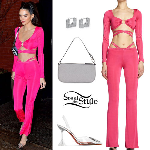 Kendall Jenner: Pink Outfit, Crystal Pumps