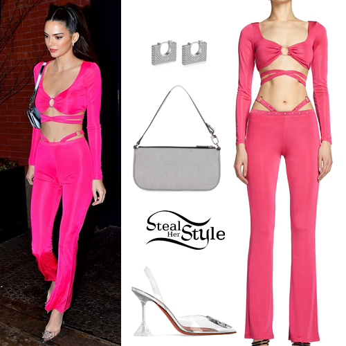 Kendall Jenner Pink Outfit Crystal Pumps Steal Her Style