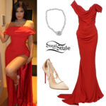Kylie Jenner: Red Gown, Nude Pumps | Steal Her Style