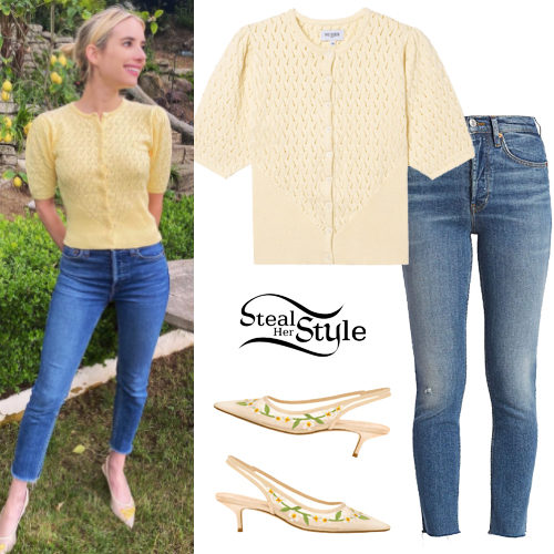 Inspired By: Emma Roberts' Cropped Flare Jeans & Ruffle Top - Sydne Style