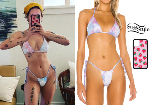 Halsey Tie Dye Bikini Strawberry Case Steal Her Style